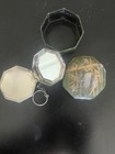 Jonteel Sheffield Plate Bird Of Paradise Finger Ring Powder Compact With Case