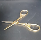 Vintage Toledo Enameled Goldtone  embroidery Sewing Scissors 3 75 