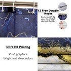 4 Pcs Shower Curtain Set Navy Marble With Rugs Bathroom Set