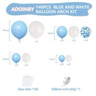 Blue And White Balloon Arch Kit  Adoinby 18 12 10 5inch  