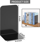 Bookends 4 Pairs  Black Metal Book Ends  Bookends For Shelves  Book Stopper For