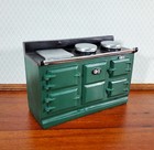 Dollhouse Aga Style Cooker Stove Oven Green Large 1 12 Scale Miniature Kitchen