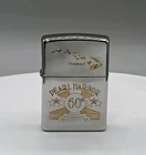 Vintage Limited Ed Zippo 60th Anniversary Pearl Harbor Silver Plated Lighter Nos