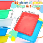 80 Pieces Plastic Art Trays Bulk 5 Colors Stackable Activity Crafts Tray Orga   
