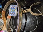 Montana Native American  Beaded Belt Buckle   Nez Pierce Hitched Horsehair Belt 