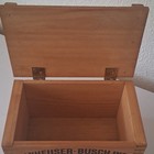 Vintage Budweiser Beer Wooden Crate Box Hinged Top Anheuser Busch Ab 9 5   x6   x6   