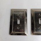Lot Of  4 Vtg Mcm Toggle Light Switch Cover Plate Shiny Brass Used