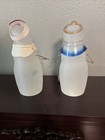 Vintage Frosted Glass Doctor And Nurse Snowman With Metal Arms