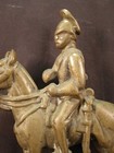  antique English Military Cavalry Soldier Knight Brass Cast Iron Horse Doorstop 