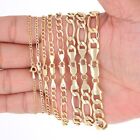 10k Real Yellow Gold 2mm-9mm Figaro Chain Link Pendant Necklace Bracelet 7 - 30 