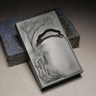 7  China Ink Natural Original Stone Hand-carved Bamboo Grove Inkstone Inkslab