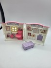 Barbie Dollhouse Playset Pink White Foldable W furniture