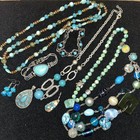    vtg 10 Pc Native American Style Silver turquoise Tone Jewelry Wearable Cocktail