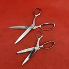 2 Pairs Of Vintage Wiss Pinking Shears Chrome Plated Fabric Scissors 8    And 9 