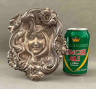 Art  Nouveau Unger Bros Sterling Silver Ladys Face Bon Bon Tray Circa 1800