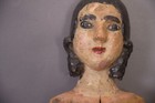 Antique Hand Carved Wood Santos Doll Primitive Folk Art Bust Figure Puppet 17 