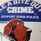 Vintage Mcgruff Crime Dog Porcelain Sign - Support Police Advertising Man Cave