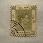 Hong Kong Scott  161 Mint Hinged 30c Olive Bister 1938 King George Vi Og F vf