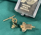 Vintage  Space Shuttle  Open Bay  Tie Tack Pin W original Box  Nasa 1980 s