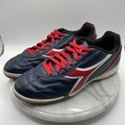 Men s Us 9 Diadora Navy Blue  Red Capitano Indoor Soccer Shoes Sneakers Varsity