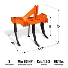 Heavy Duty 3 Shank Subsoiler Plow Ground Ripper 3 Point Cat1 2 Hitch Type  Ss3s