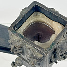 Witchcraft  Satanic Ritual Candle 4 Sided Bronze Cube With Faces And Lid Heavy