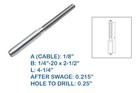 T316 Stainless Steel Lifeline Threaded Stud Rh For 1 8  Cable Rail Wire Rope 4pc