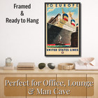 Vintage Ocean Liner Travel Poster Framed 11x17 United States Lines Ship Art