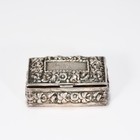 Vintage Repouss   Sterling Silver Floral Trinket Hinged Snuff Box