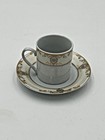 Turkish Coffee Cups 12pc Set 6 Cups   6 Saucers Fine Porcelain  Gold Pattern