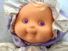 Vtg Fisher Price Puffalumps Puffalump Kids 12  Plush Nylon 1990 Purple Doll Read