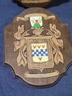 Vintage Hand Painted  park  Coat Of Arms Family Crest Wall Plaque     Lot Of 2