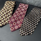 Lot Of 3 Vintage Valentino Cravatte Ties 100  Silk Neckties Hand Made In Italy