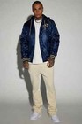 Nfl Apparel Los Angeles Rams Hooded Bomber Hoodie Jacket Size 3xl Navy