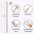 2 Pack Reusable Silicone Straws With Cover  Bite-safe  12   long Collapsible
