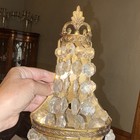 Vintage 1920   s Art Nouveau French Empire Crystal Brass Sconces Candelabras Pair