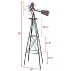 8ft Windmill Ornamental Garden Weather Vane Weather Resistant Metal Wind Mill