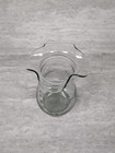 Fluted Top Glass Vase  Floral Embossed  7  Tall  Slight Green Tint