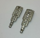 Vintage 1930   s Art Deco Clear Rhinestone Dress Shoe Clips Pat  1852188