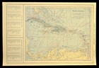 Antique Caribbean Map West Indies Wall Art Jamaica Cuba Haiti Bermuda Dated 1917
