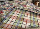 Pottery Barn Kids Blue Madras Plaid Patchwork Reversible Quilt Twin With 3 Shams
