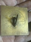 Scarce Antique C18c 19c Miniature 2    Brass Pocket Motto Sundial   Compass Plate