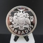 1975 Barbados  10 Fm Proof Silver Coin Km   17a 1 1271oz  Asw 29k Minted Lvb2 28