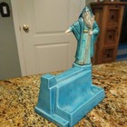 Blue Gandolf Wizard Card Holder Ceramic Wizards Fantasy Mystical Signed