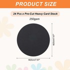 24 Pcs Circle Card Stock 7 9 Inch Cardstock Paper Circles For Craft Black