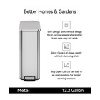Better Homes   Gardens 13 2 Gallon Stainless Steel Slim Step Trash Can Silver