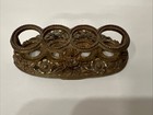 Vintage Vanity Lipstick Holder W brass Gold Tone   Floral Design Marked Bk346