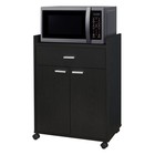 Kings Brand Furniture - Kitchen Microwave Cart With 1 Drawer And 2 Doors  Black