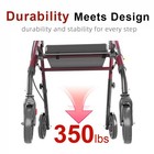 Folding Rollator Walker 18  Big Seat 6position Senior 8  All Terrain Wheel 350lb