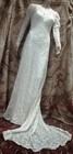 Exquisite Antique 1930 s French Chantilly All Lace Wedding Gown W Train 36 Bust